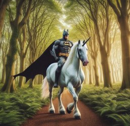 AI Batman på enhjørning